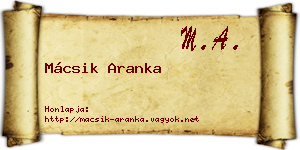 Mácsik Aranka névjegykártya
